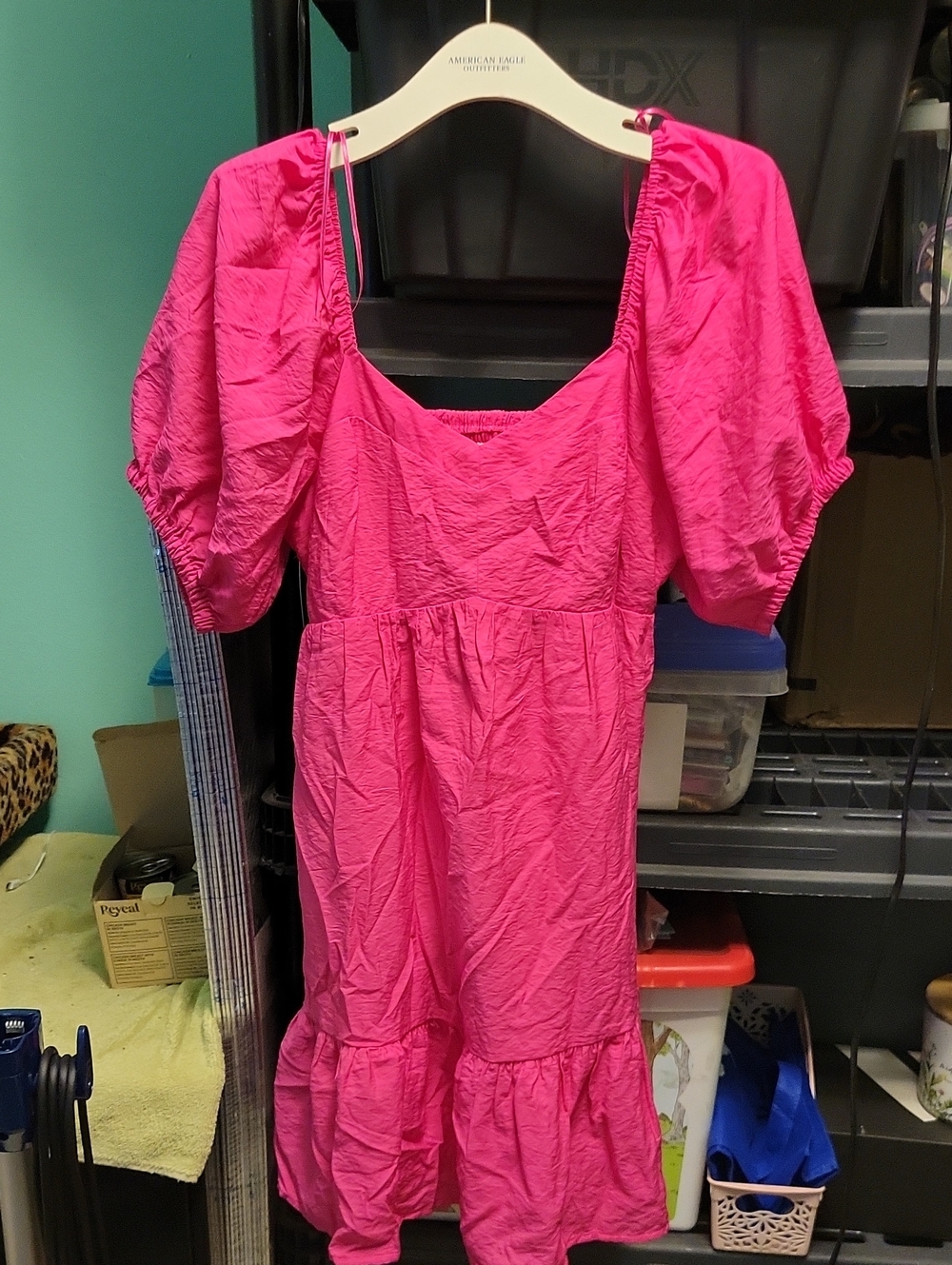 Nine West Hot Pink Smocked Blouse
